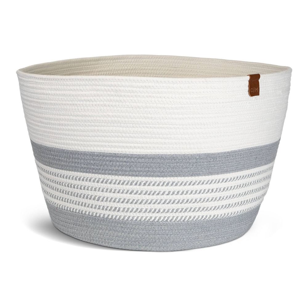 CleverMade XL Rope Basket Stone Gray (22" x 22" x 14")