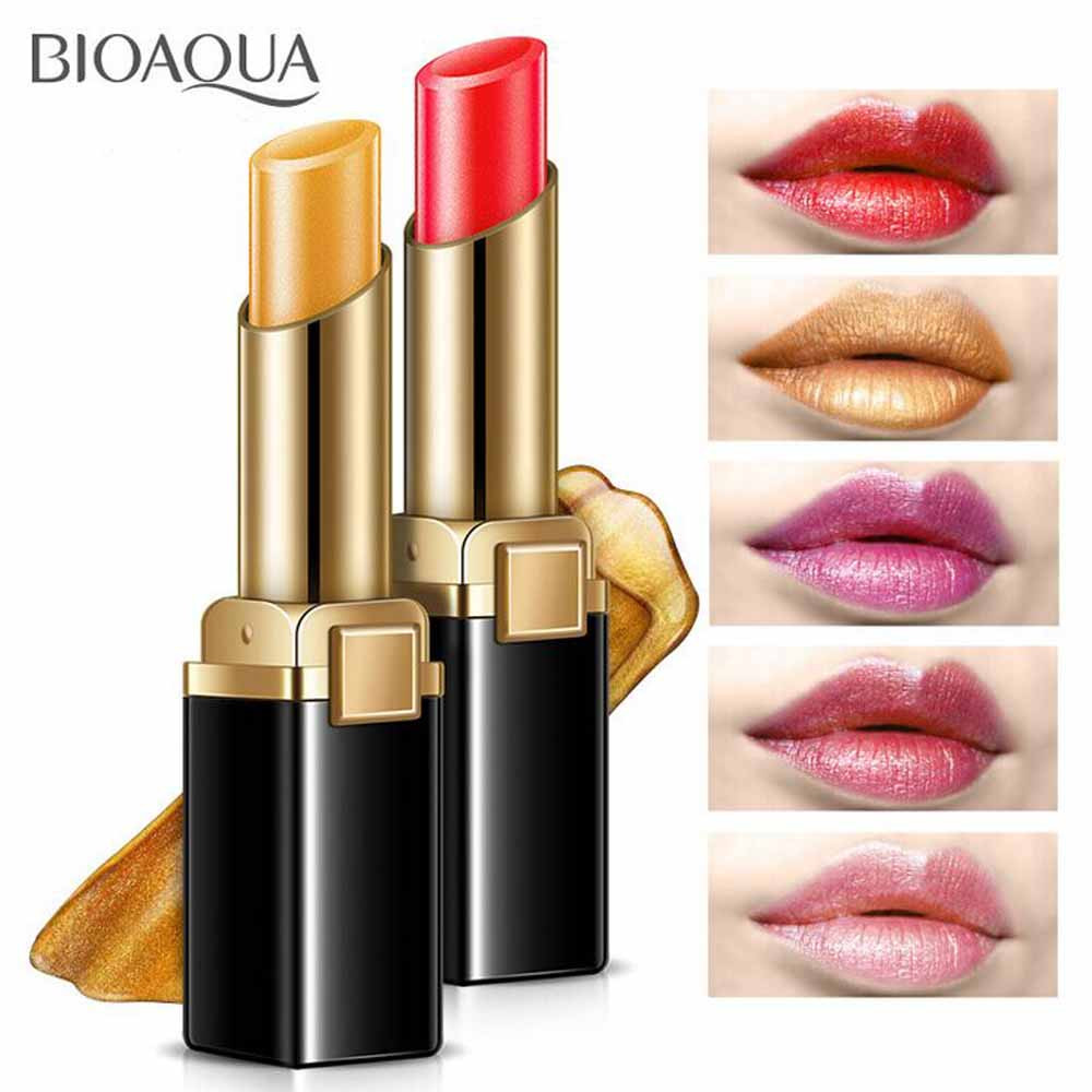 Shimmer Gold Lipstick Pigment Metallic Lip Gloss Long Lasting Eyeshadow