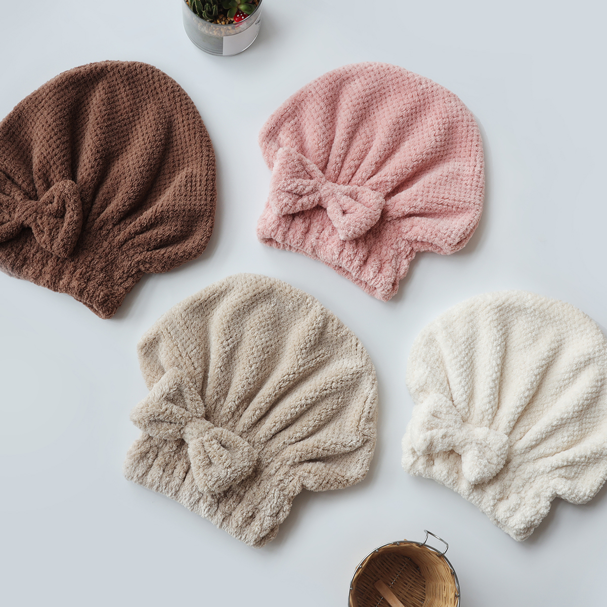 Microfiber Bowknot Hair Towel Quickly Dry Hair Hat