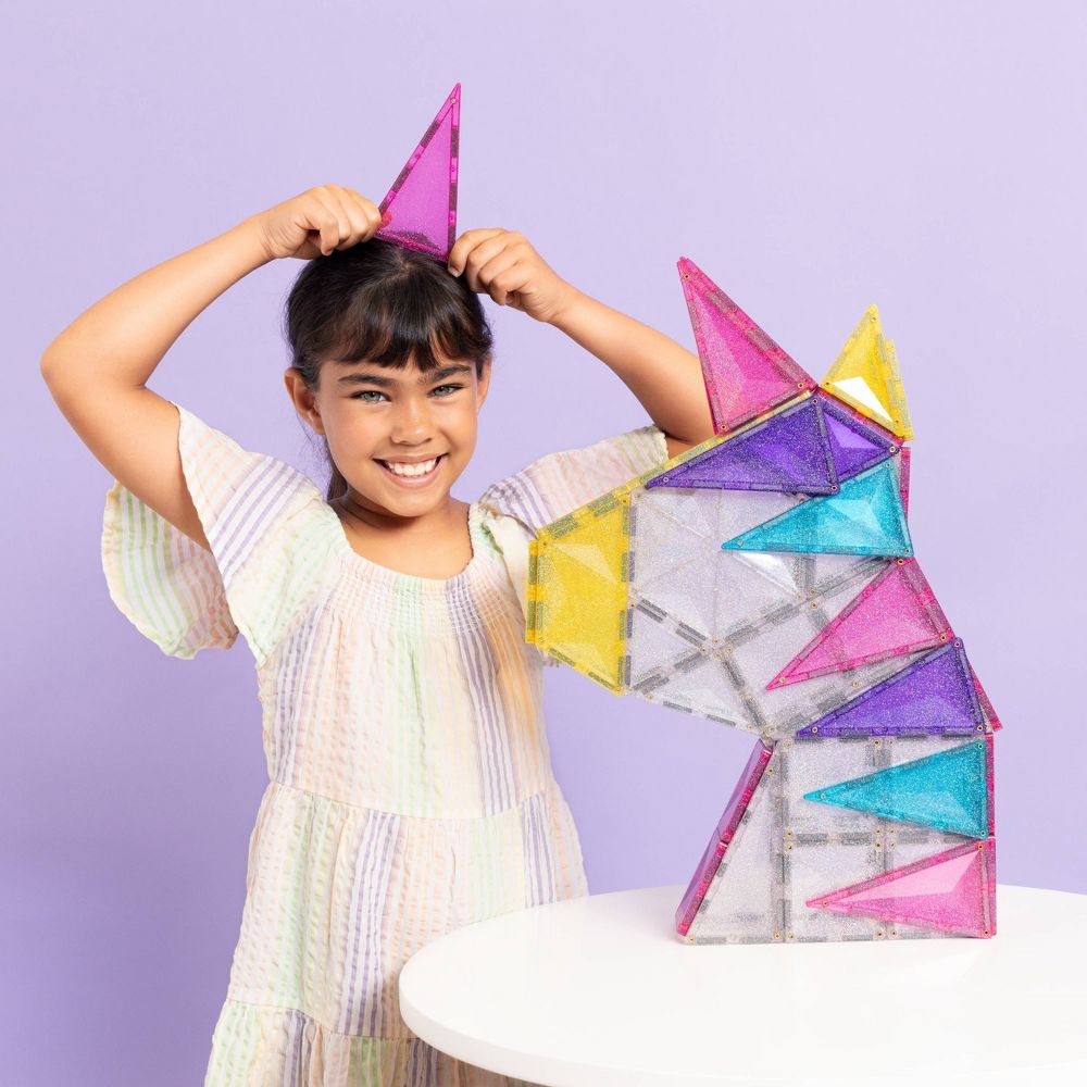 CONNETIX Magnetic Tiles Glitter Unicorn Pack 56pc