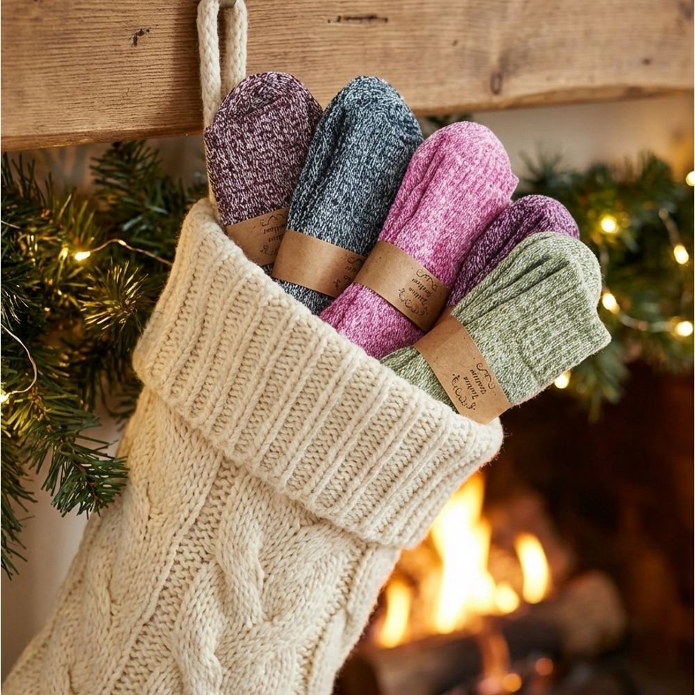 10 Pairs Women's Wool Blend Thick Knitted Socks