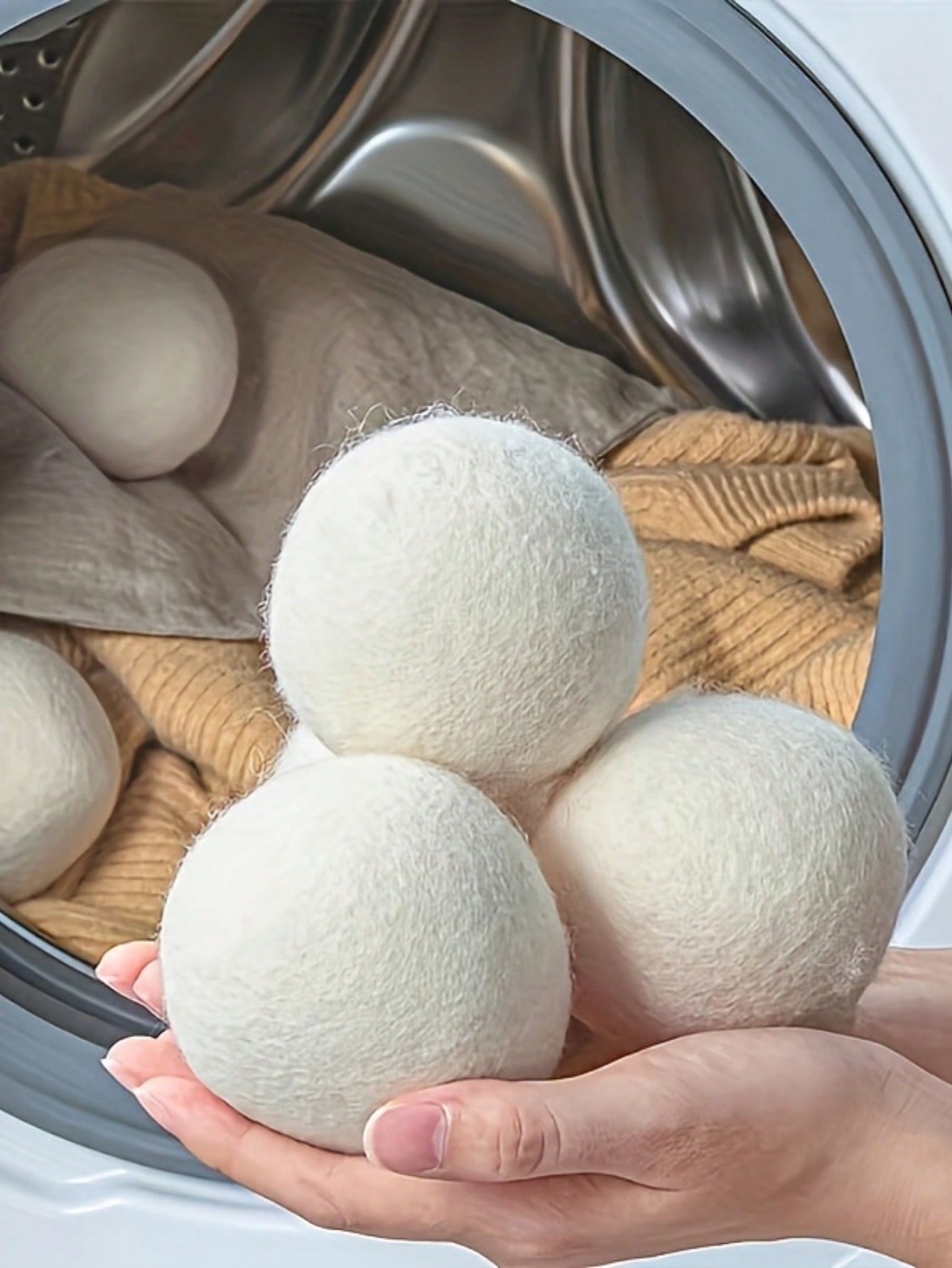 5-Pack Handy Laundry Nature Wool Dryer Balls - Sensitive Skin , Reusable