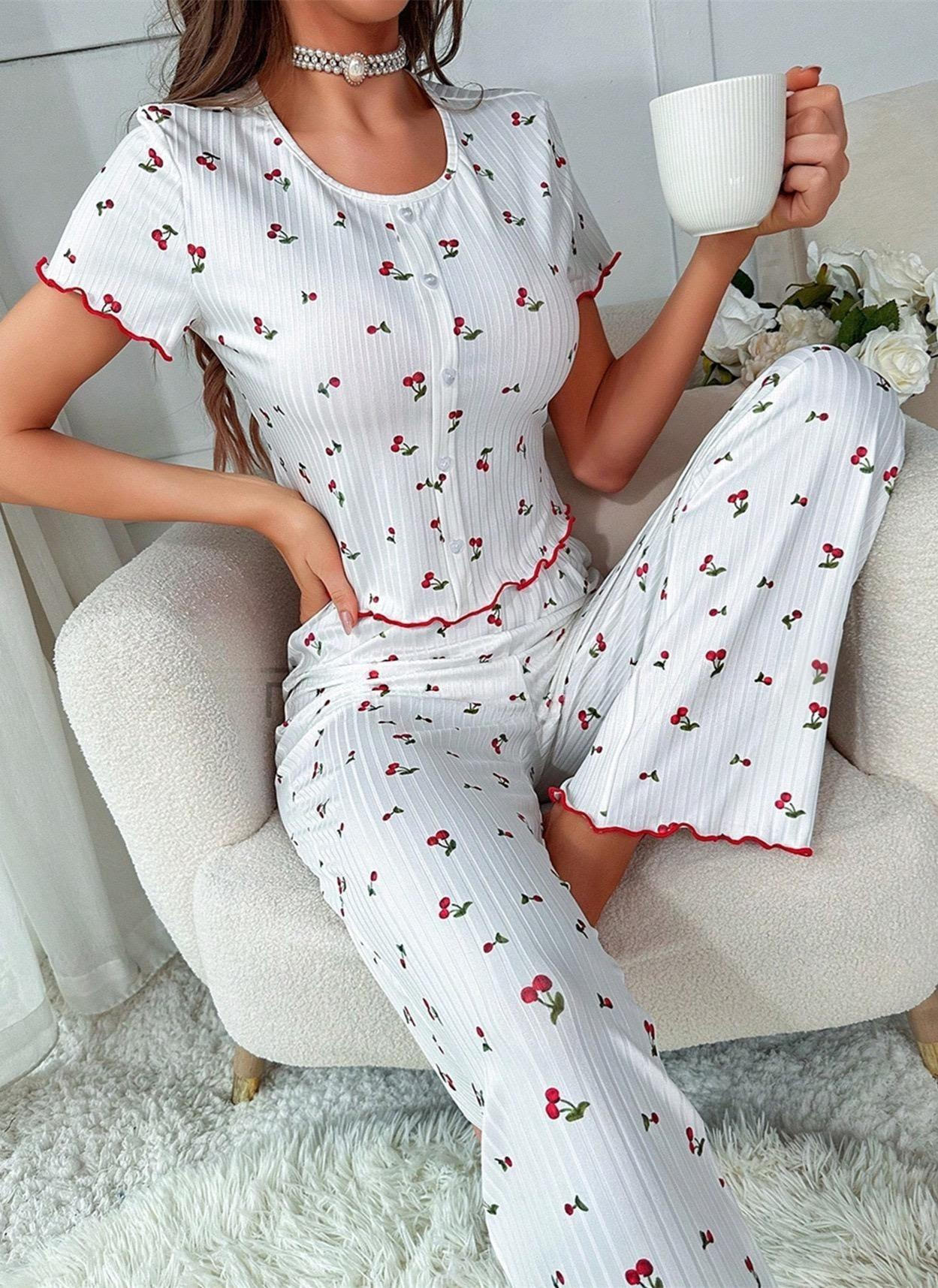 Cherry Print Pajama Set (S-XXL)