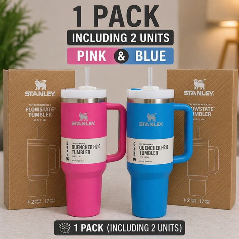 Pink and Blue Color Tumblers Pack of 2