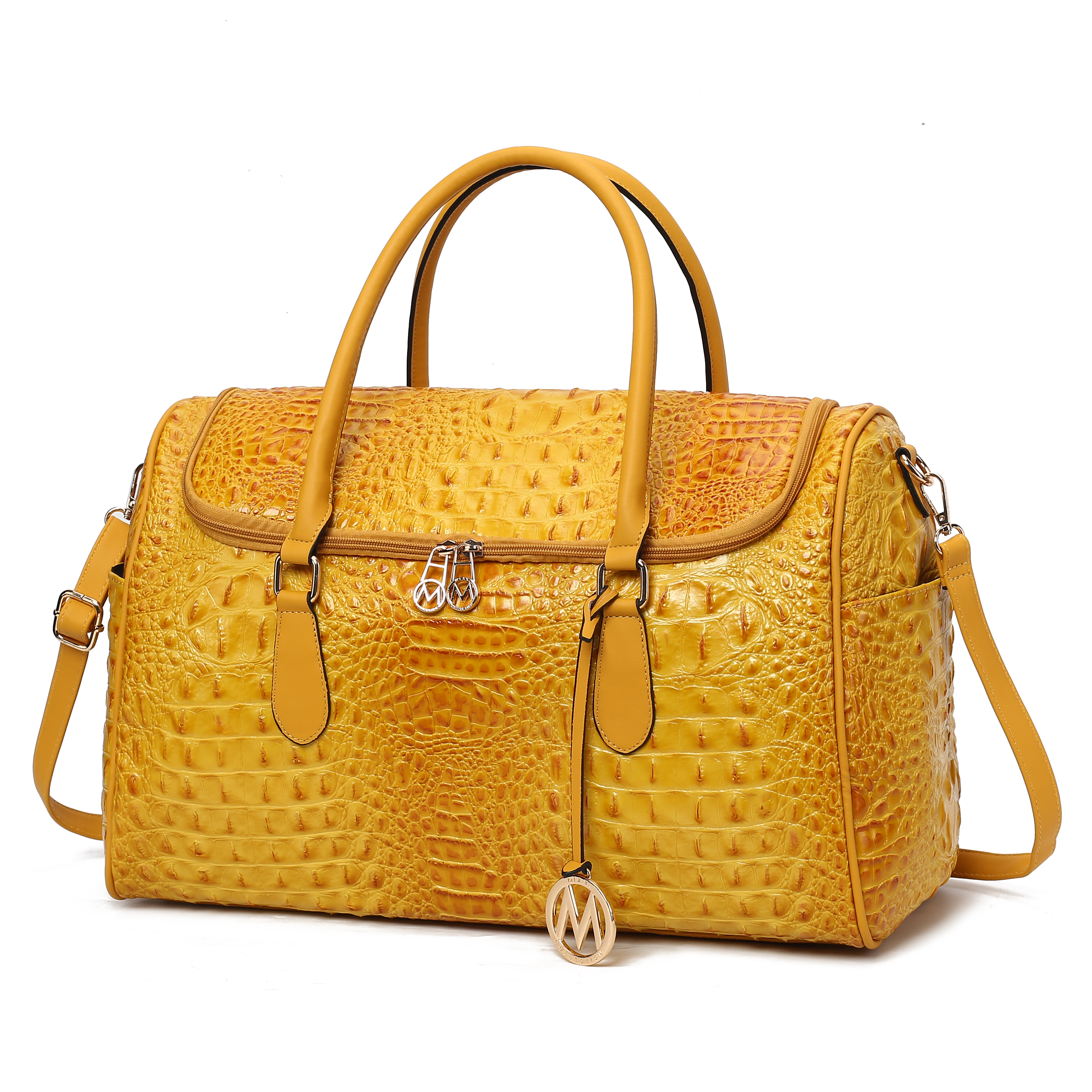 MKF Collection Rina Crocodile Embossed Vegan Leather Women’s Duffle Bag by Mia K