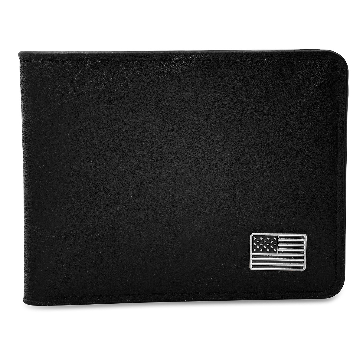 Men's Vegan Leather Monochrome American Flag Wallet