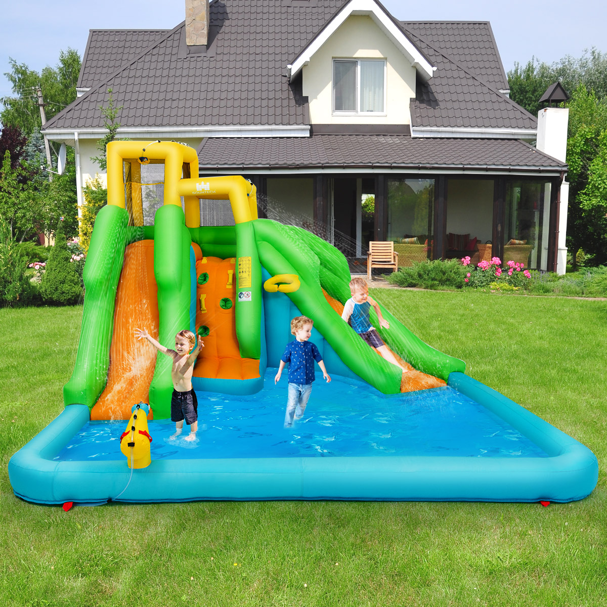Inflatable Water Park Bounce House w/Climbing Wall