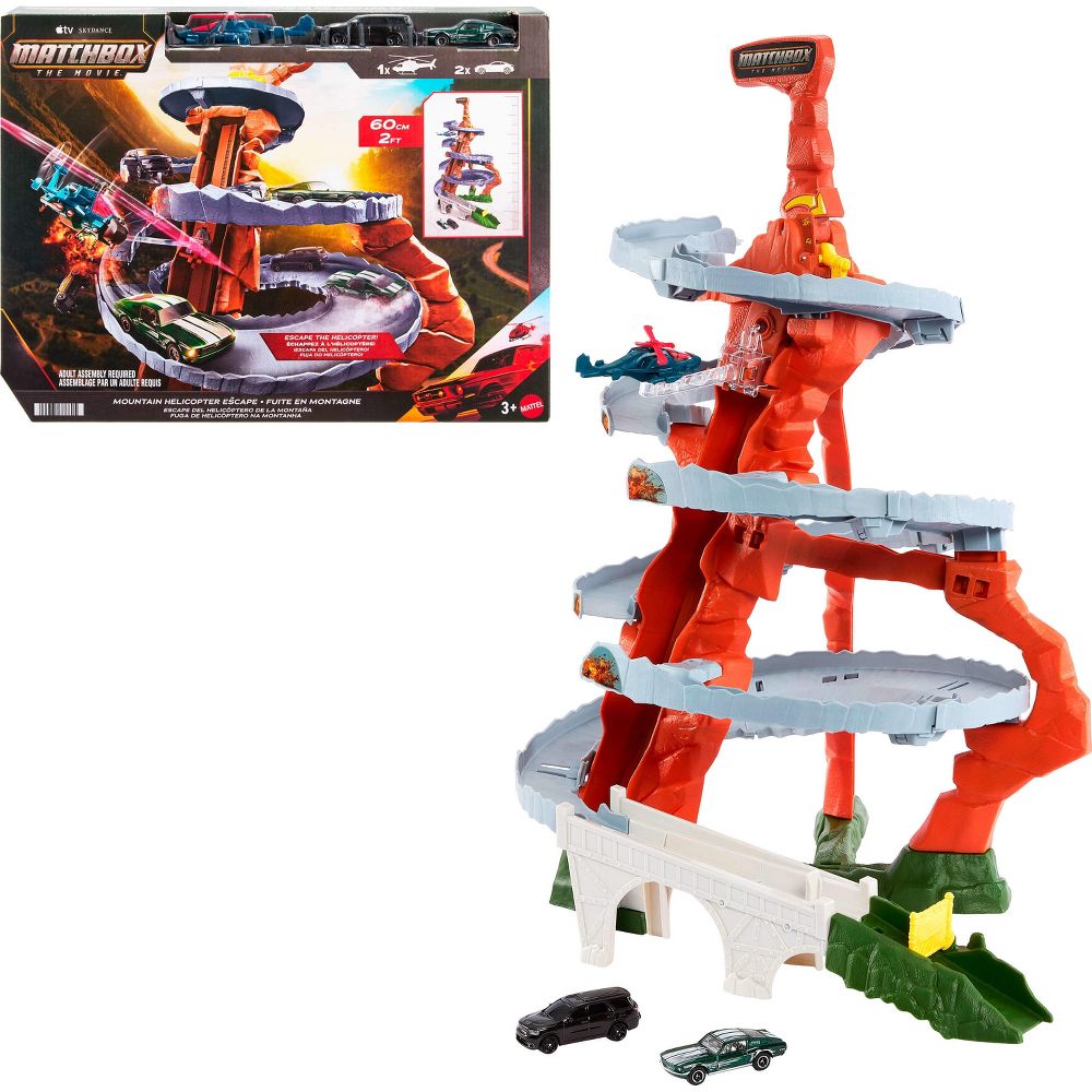Matchbox The Movie Mountain Helicopter Escape Playset with 2 Cars