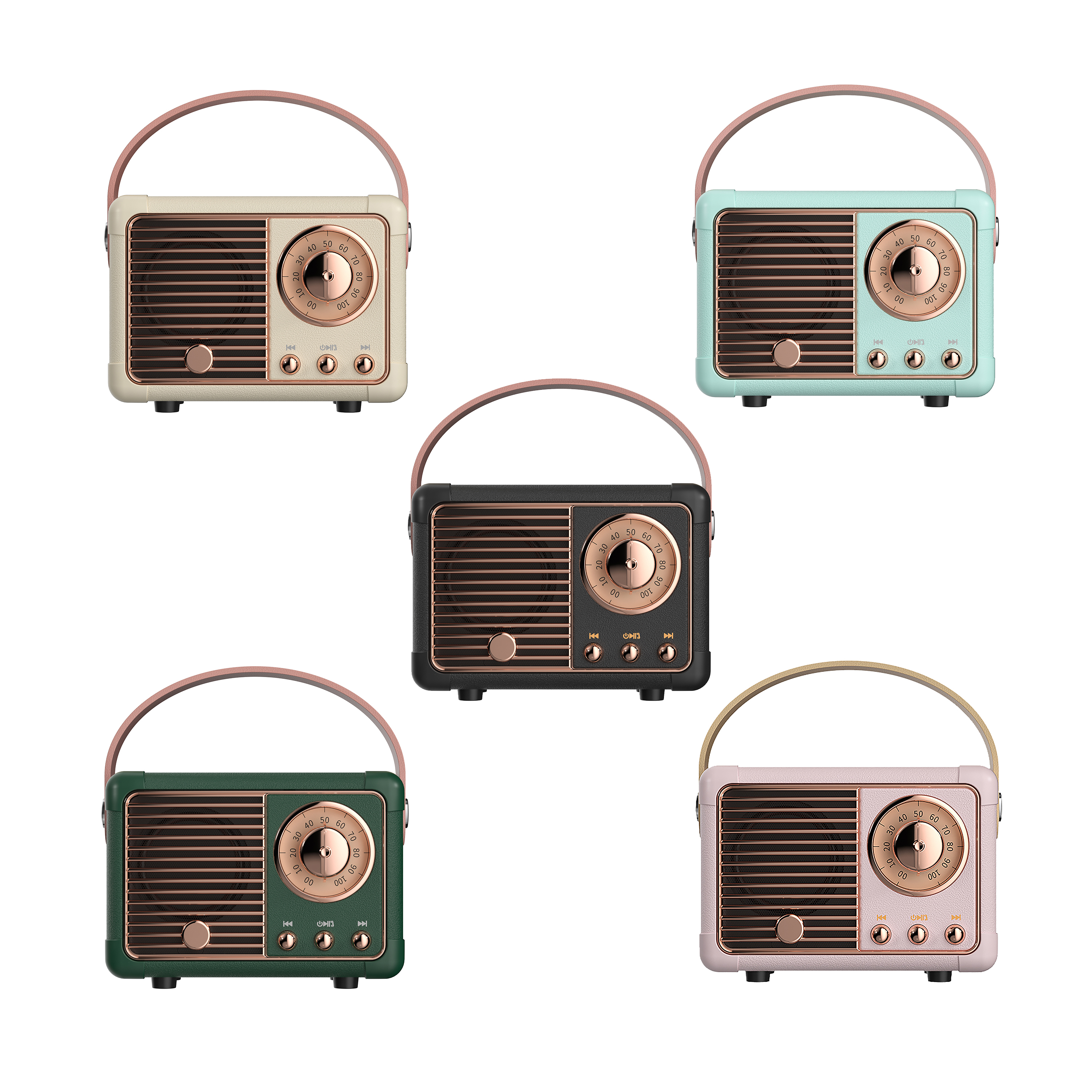 Zummy Mini Portable Vintage Bluetooth Speaker W/ FM Radio Old Fashioned