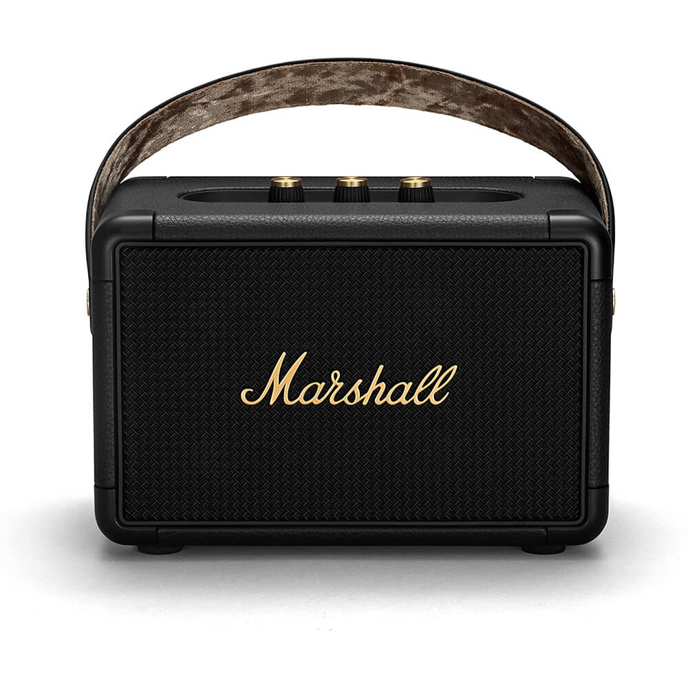 Refurbished Marshall Kilburn II Portable Bluetooth Speaker, Black and Brass