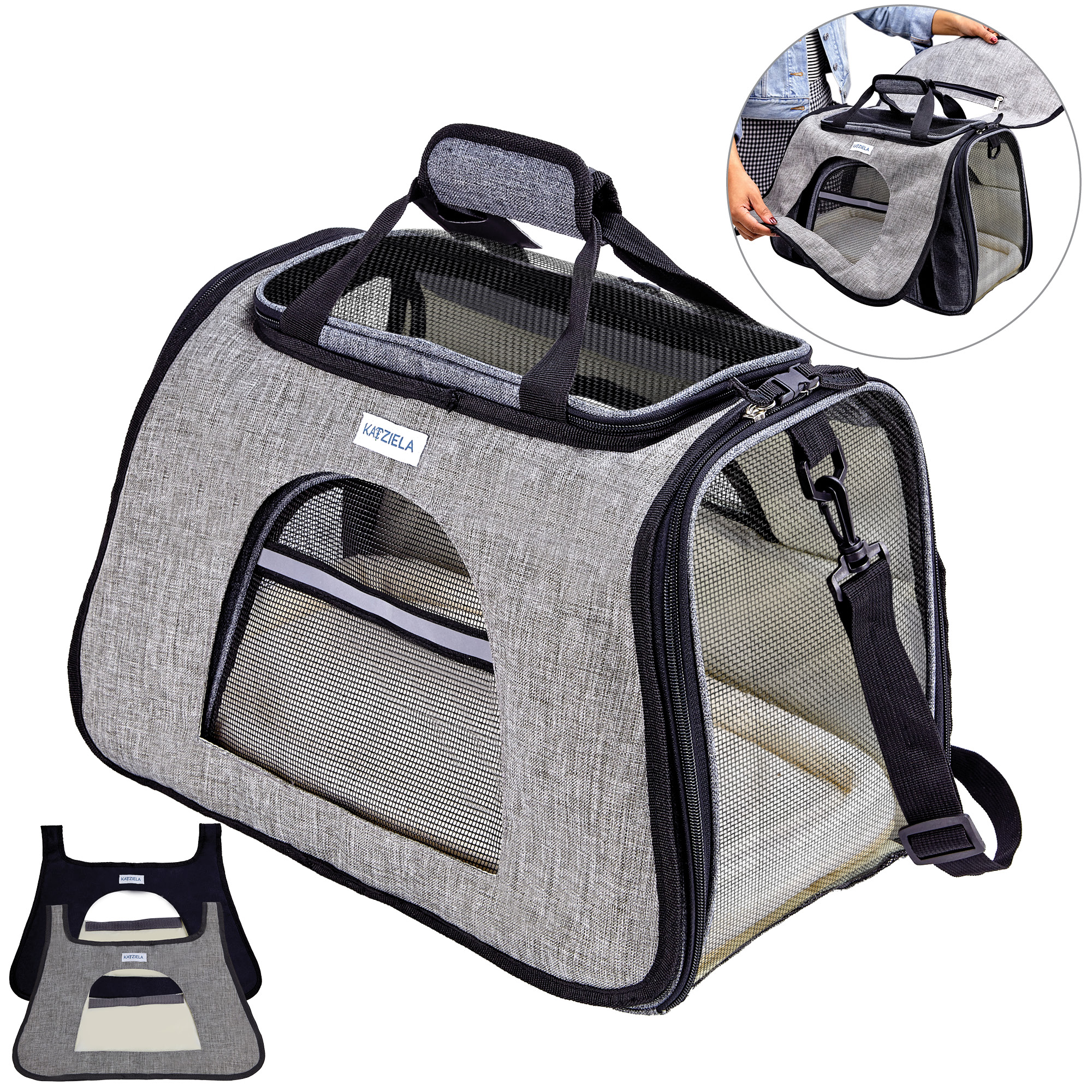 Katziela Pet Carrier with Replaceable Skin Covers