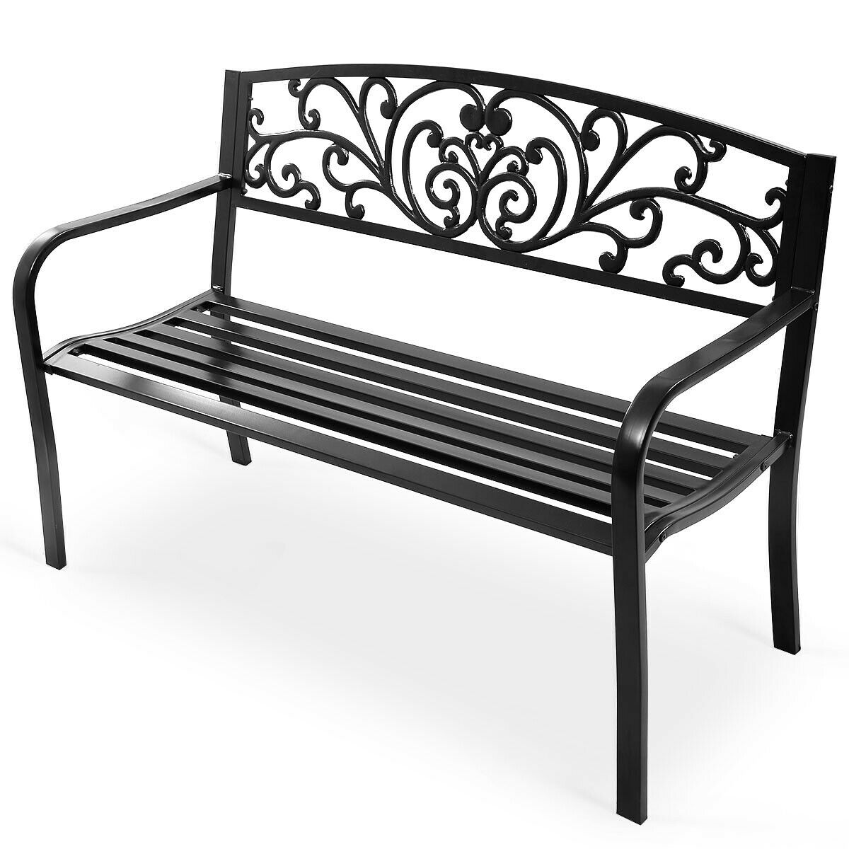 50'' Iron Patio Park Bench