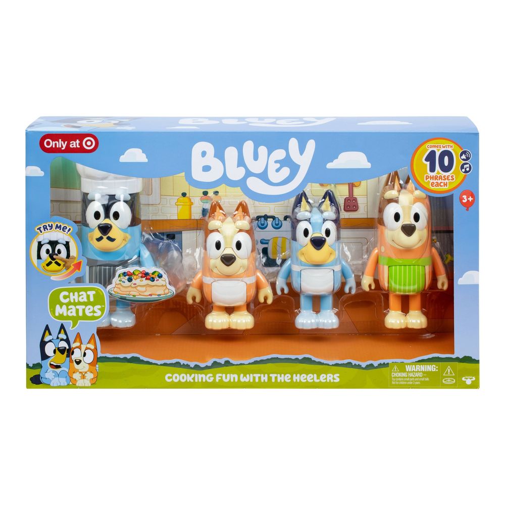 4-Piece Bluey Cooking Fun with The Heelers Chat Mates Figure Set - Ten Phrases