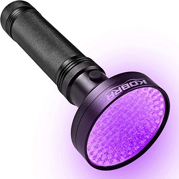 100 LED Kobra Black Light Flashlight for Home & Hotel Inspection, Pet Urine & Stains