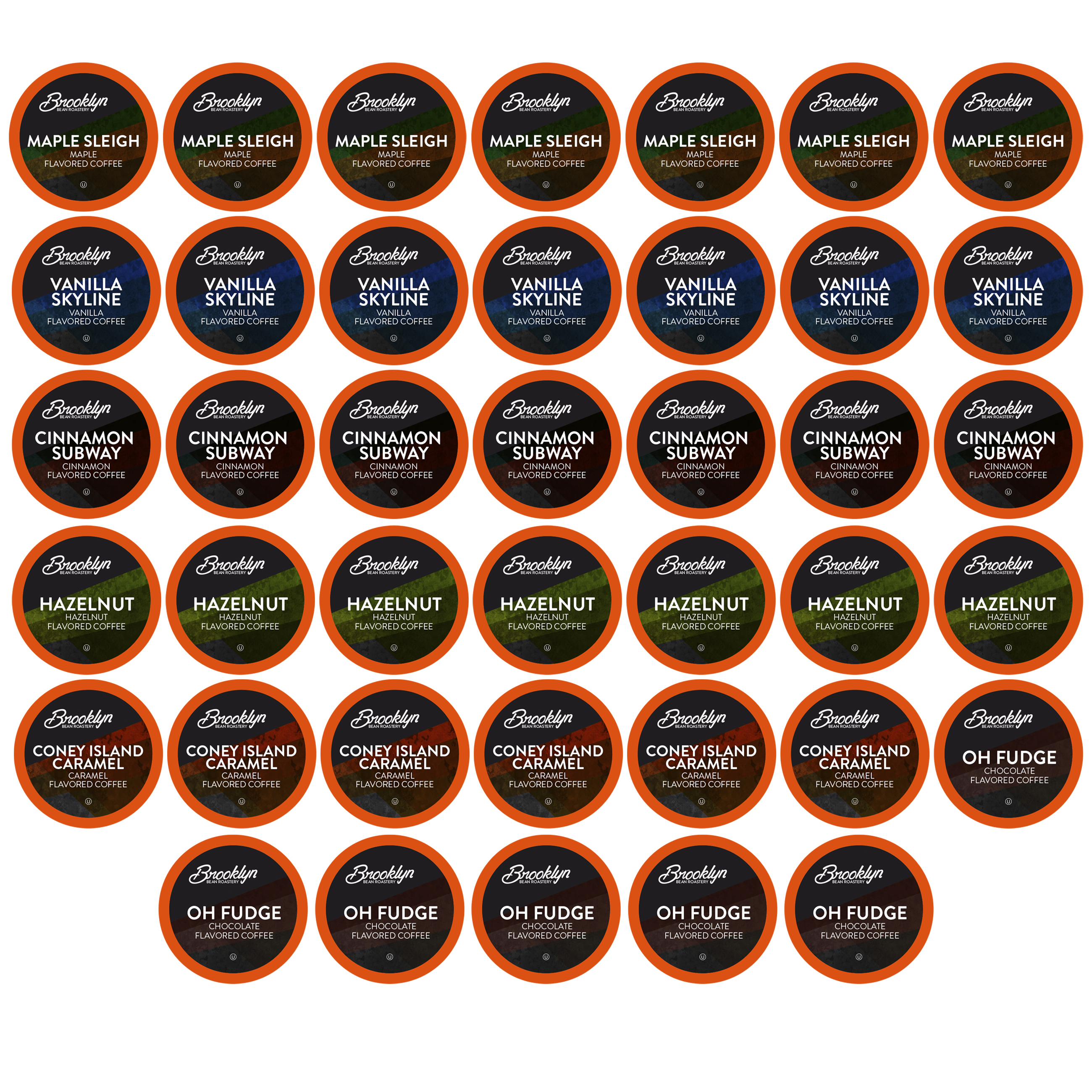 Brooklyn Beans Flavored Coffee Variety Pack Pods, for Keurig 2.0 , 40 count
