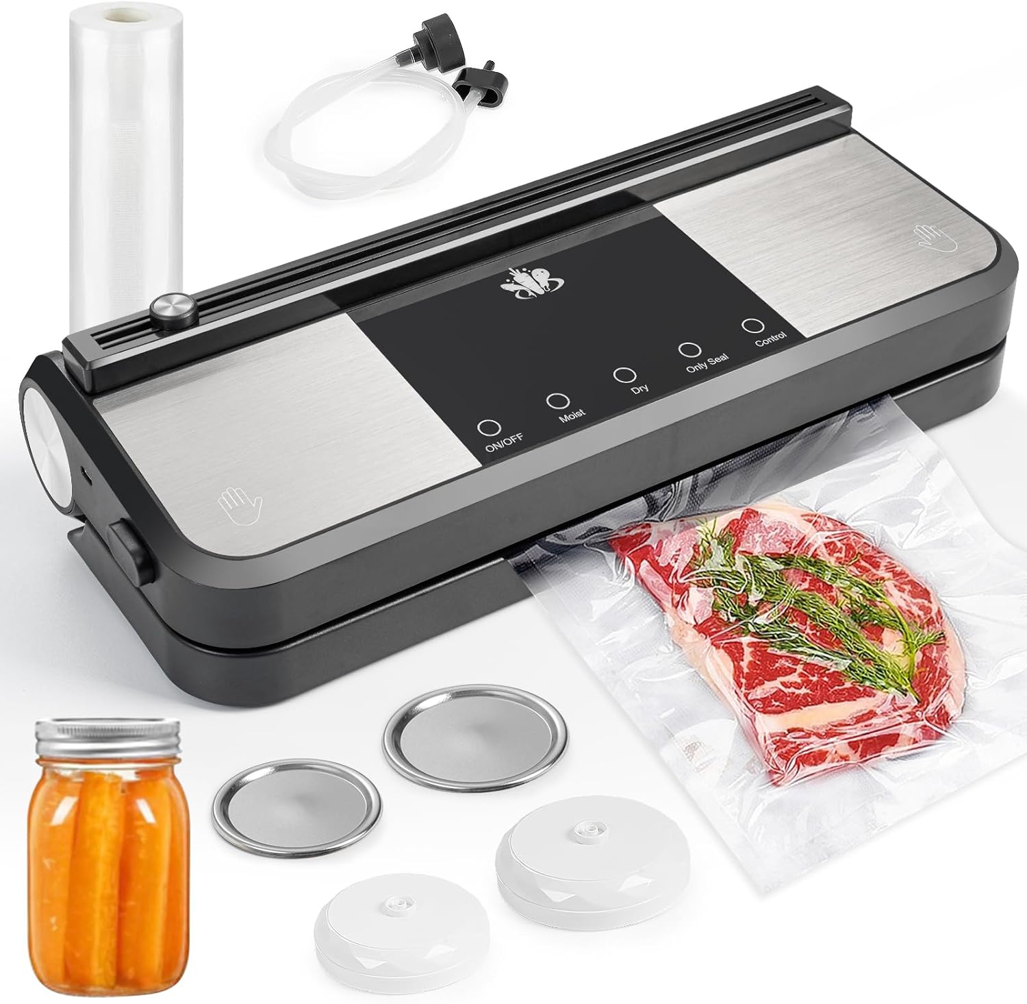 Etunsia Cordless Vacuum Sealer Machine, Mason Jar Starter Kit - Gray