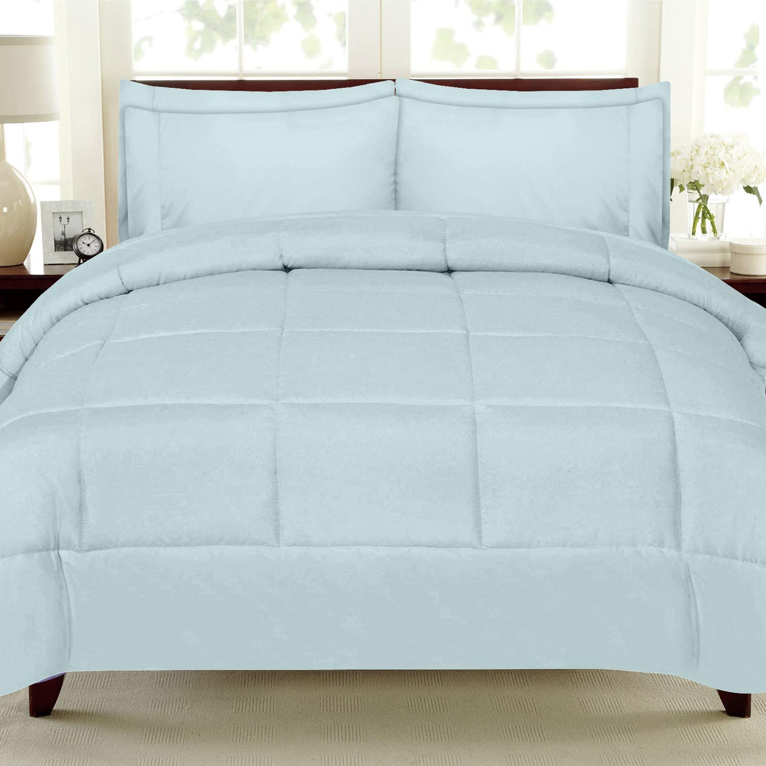 Modern Contemporary Microfiber Hypoallergenic 7 Piece Comforter Set