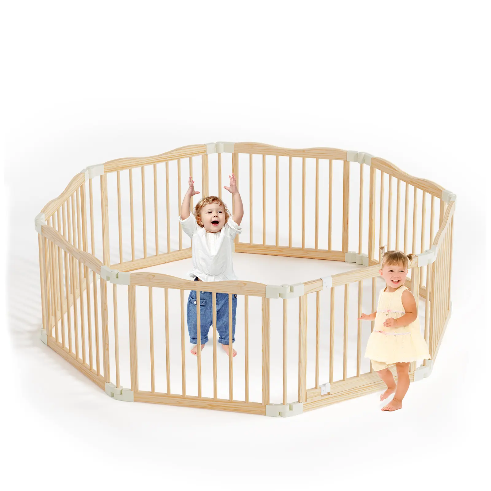 BLUEWOOD BABY HALO BABY GATE PLAYPEN, FOLDABLE - WOOD