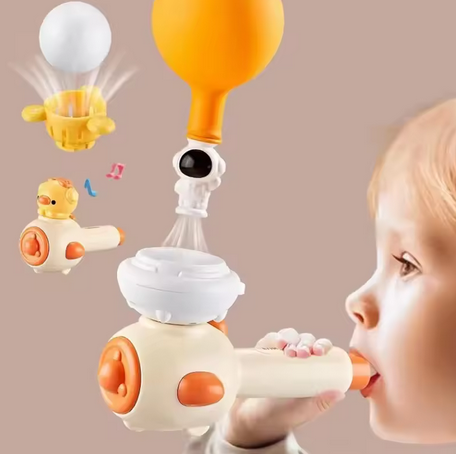 Montessori Toy for Kids with Whistle Ball Blowing Floating Blow Pipe Ball Three in One Sensory Fine Motor Skills Educational Toy