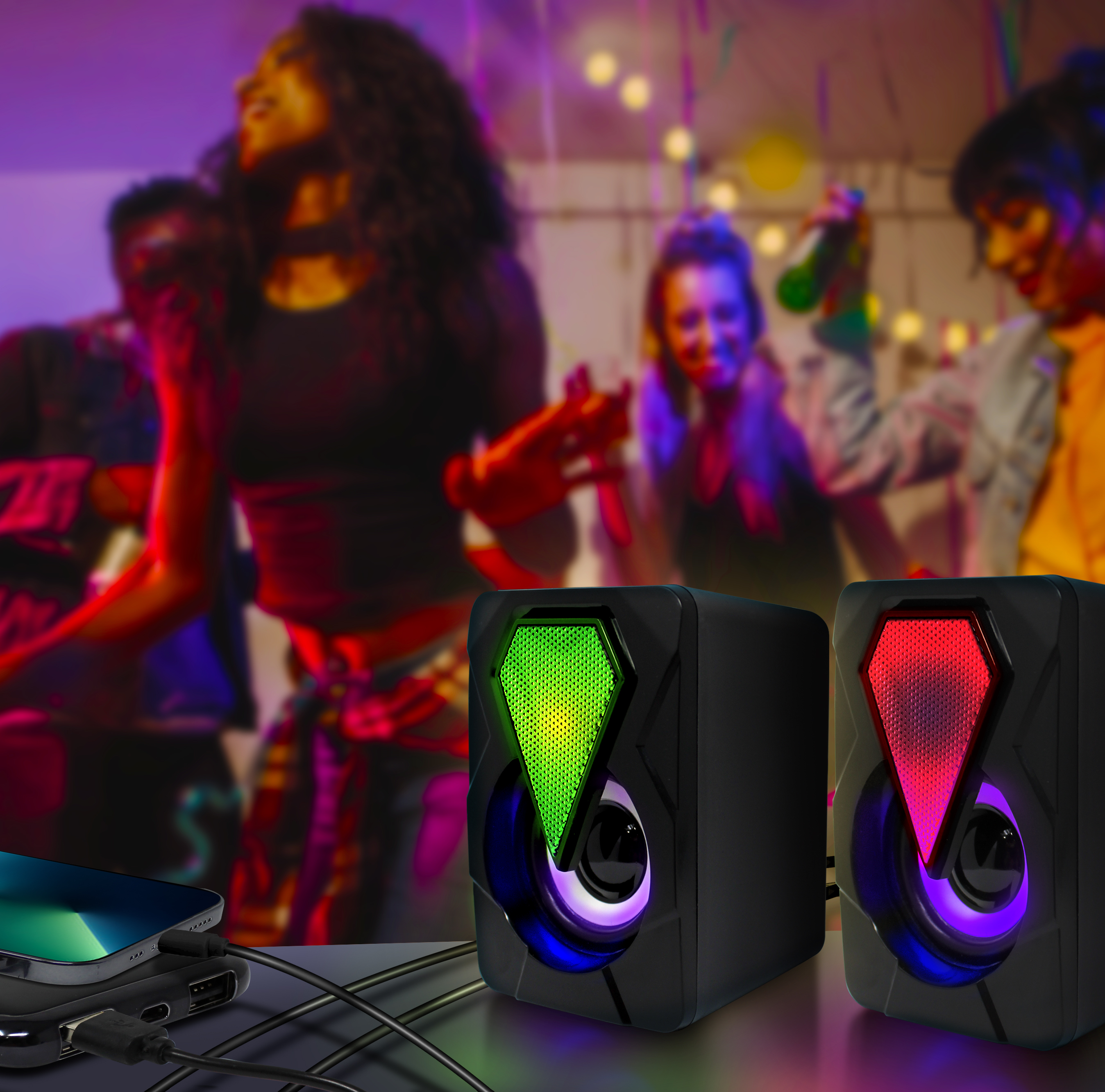 Tech Theory Glow Color Changing Computer Speakers