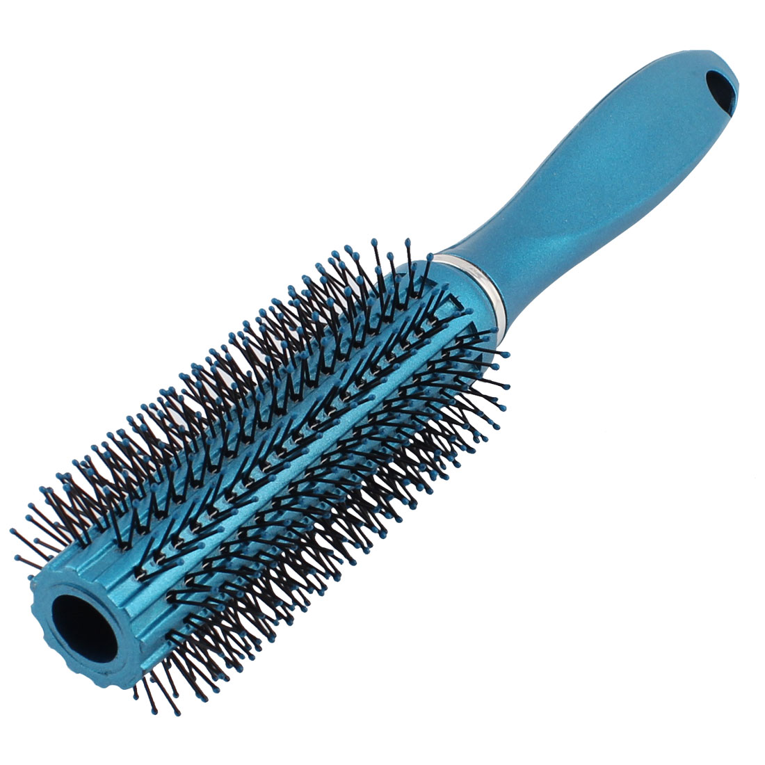Household Handle Round Bristle Curly Hair Brush Comb Hairbrush Teal