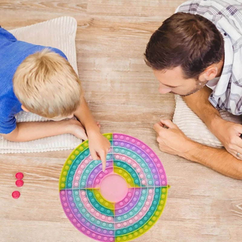 Round Rainbow Pop It Board Game