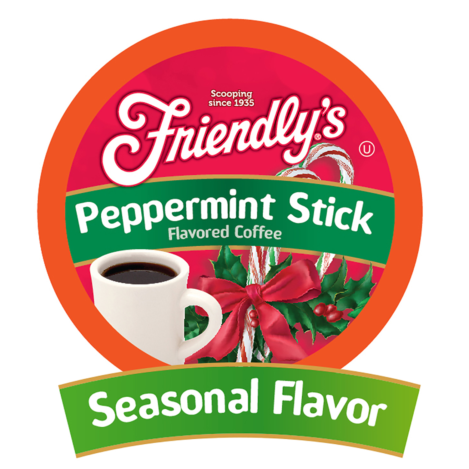 Friendly's Peppermint Flavored Coffee Pods, Peppermint Stick, 40 Count