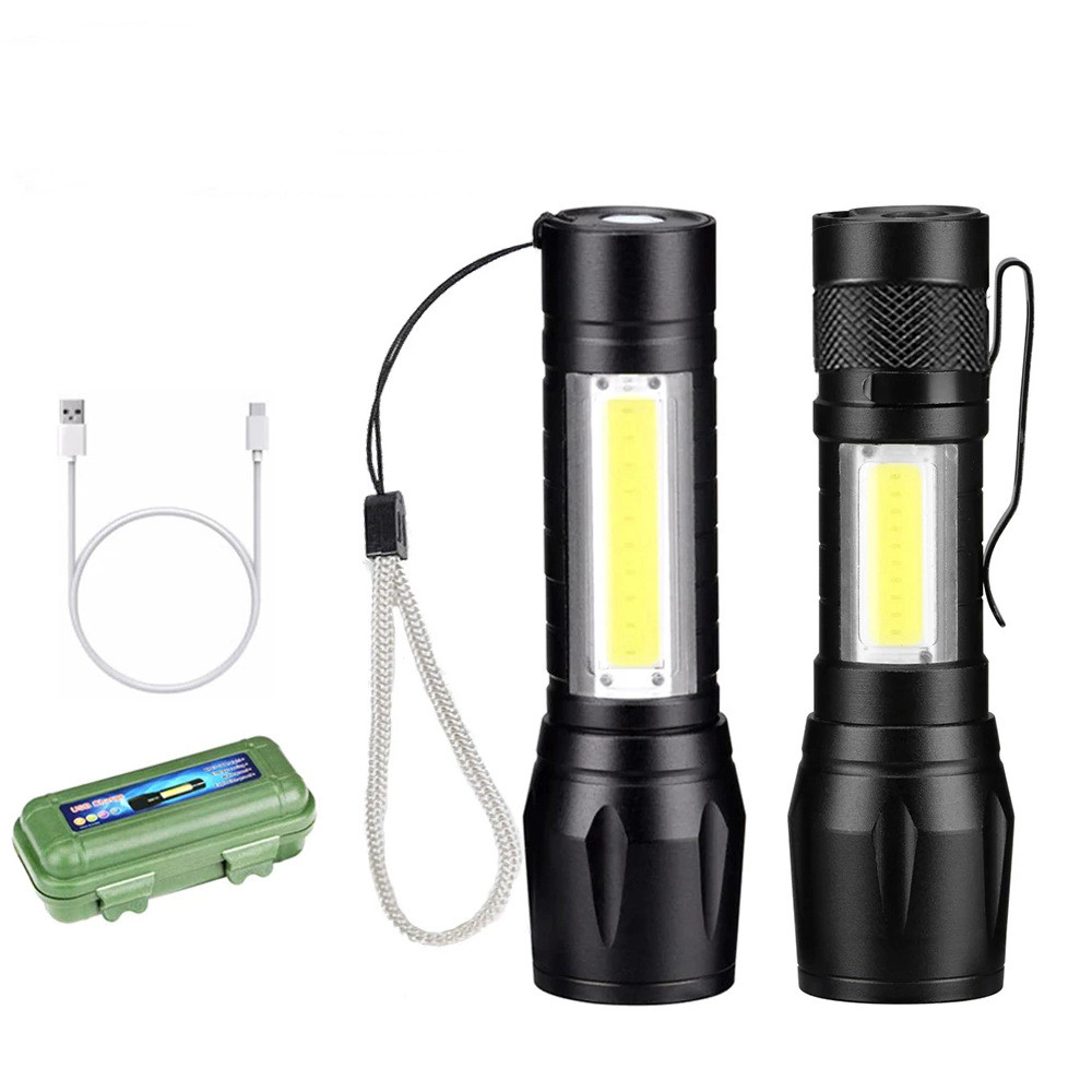 2Pack COB USB Rechargeable Flashlights
