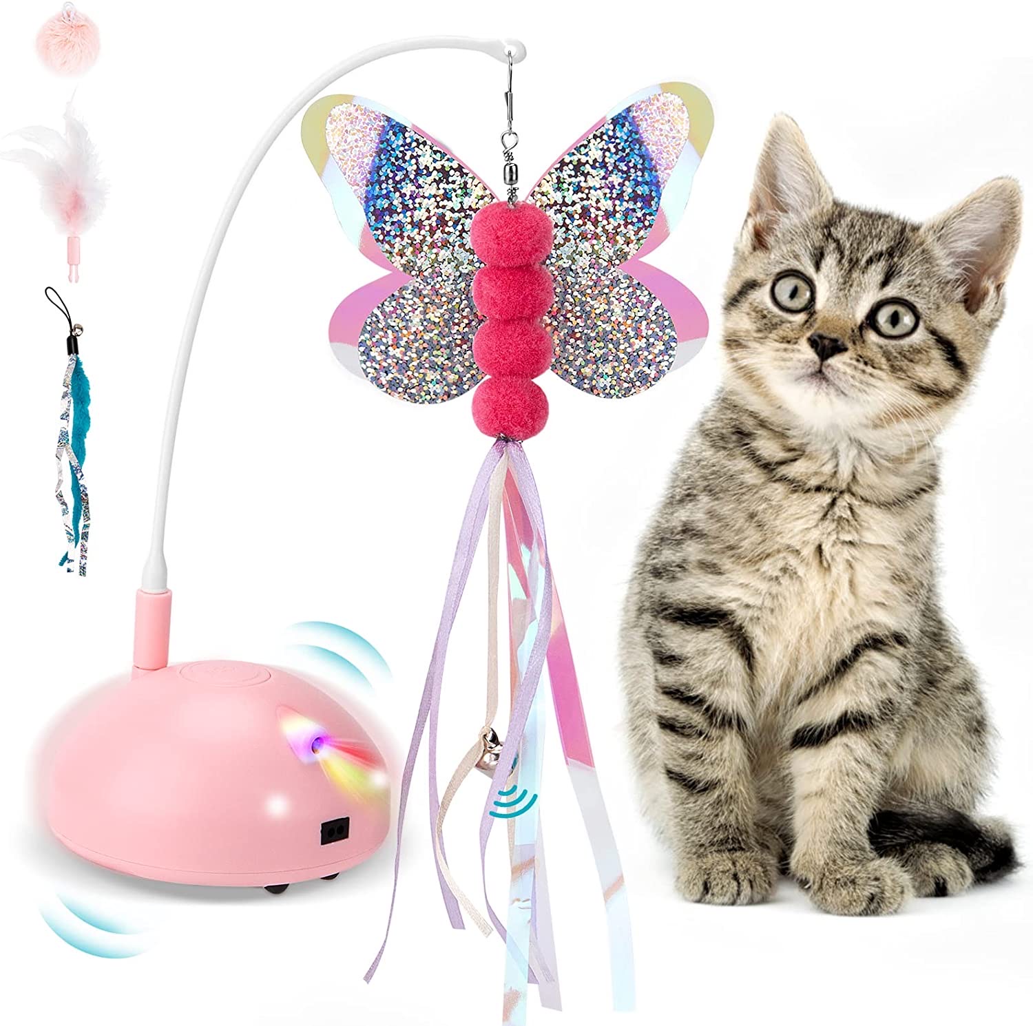 3-in-1 Interactive Cat Toy USB Rechargeable Power Teasing automatic rotation car