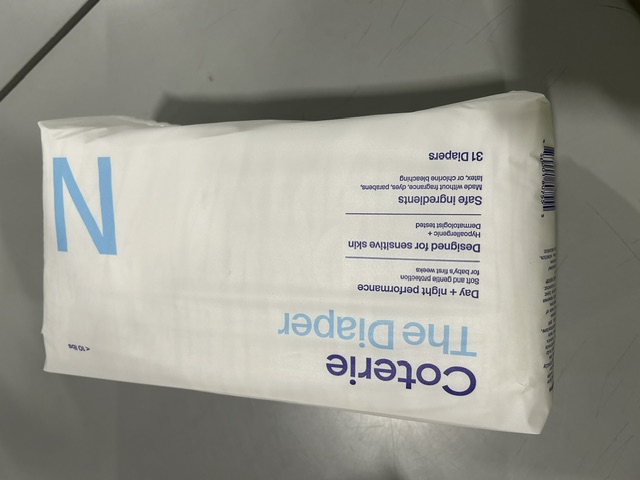 COTERIE 1X COTERIE THE DIAPER NEWBORN SIZE 31 COUNT UNDER 10 LBS - WHITE - New
