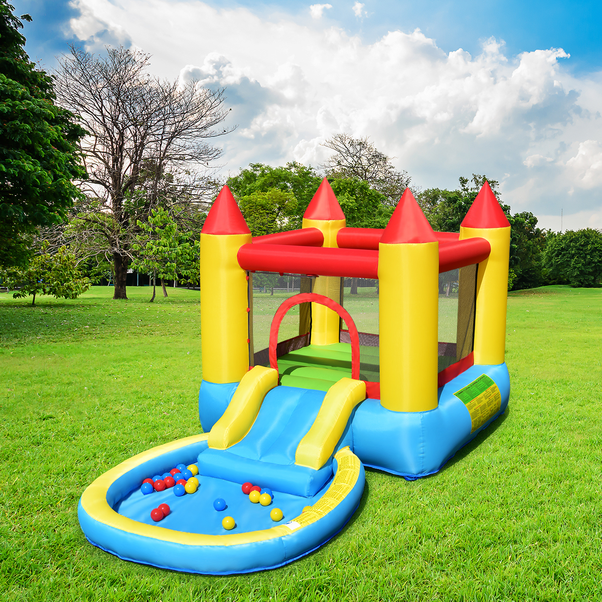 Inflatable Slide Castle Bouncer Pool With 580W Blower