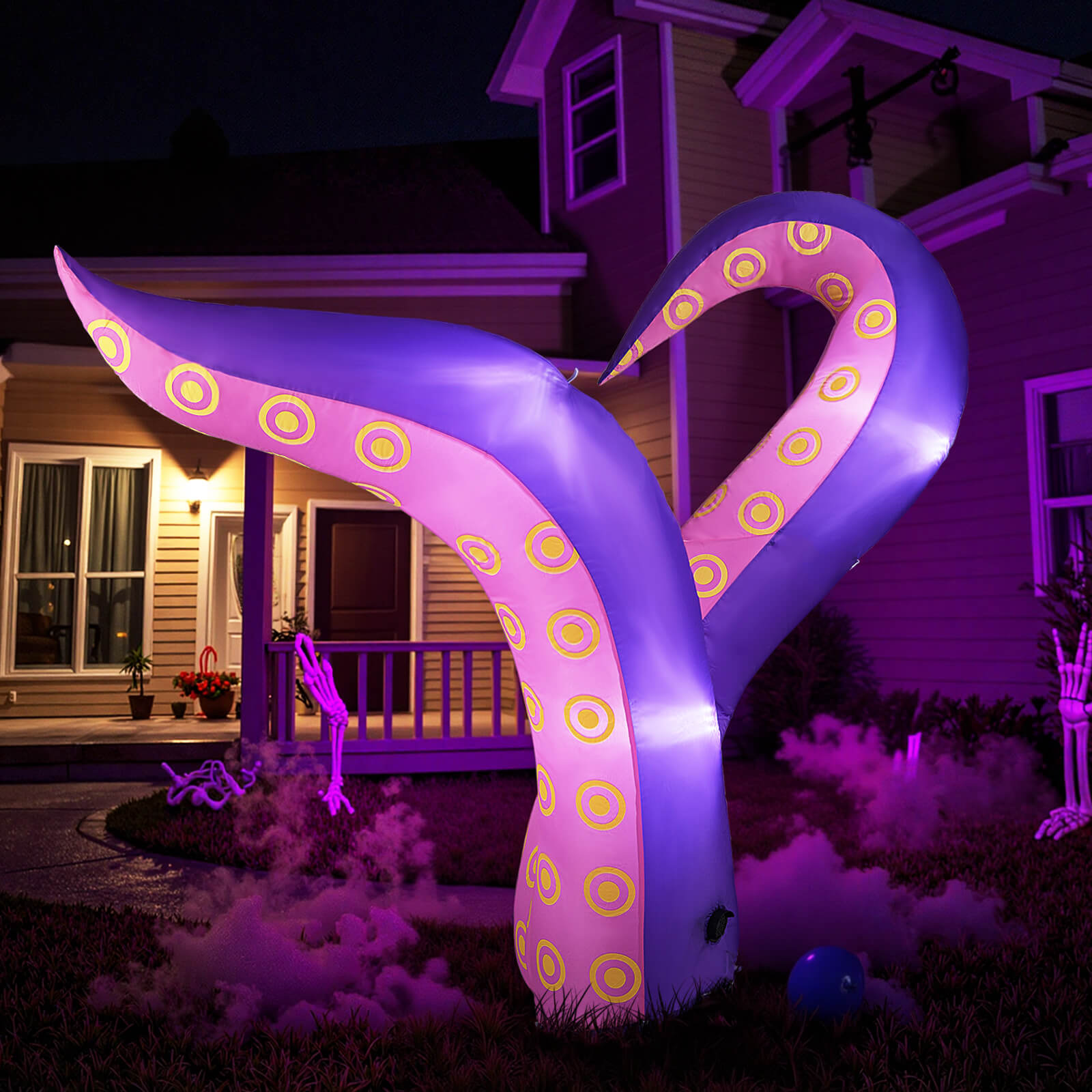 Costway 6.5 Ft Inflatable Tentacles Blow up Octopus Legs Window Decoration with LED Lights
