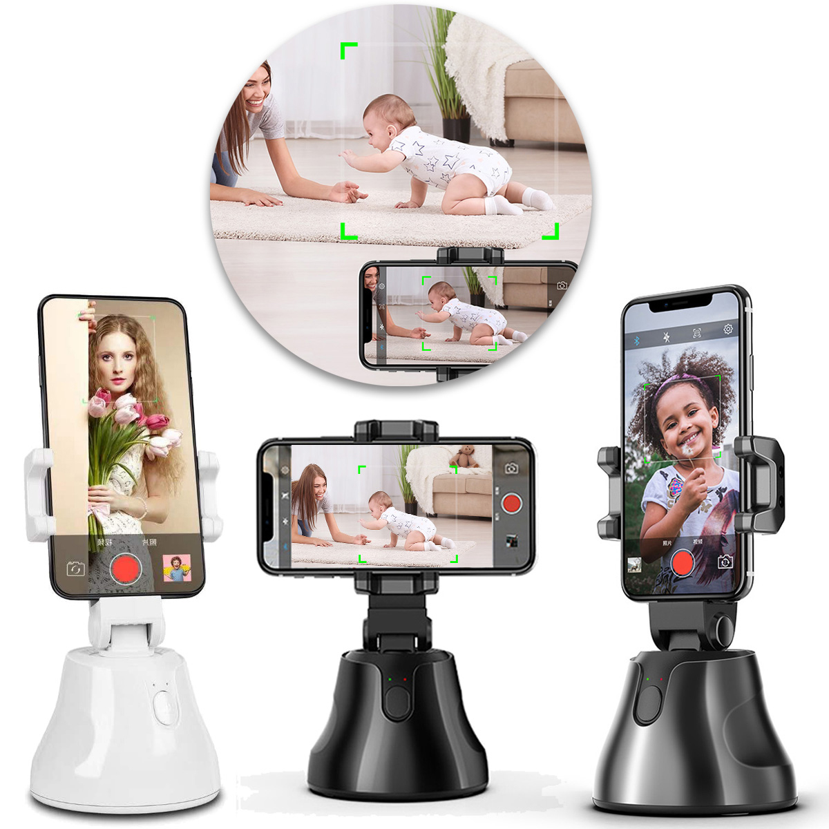 Zummy 360 Rotation Auto Face Object Tracking Smart Shooting Camera Phone Mount