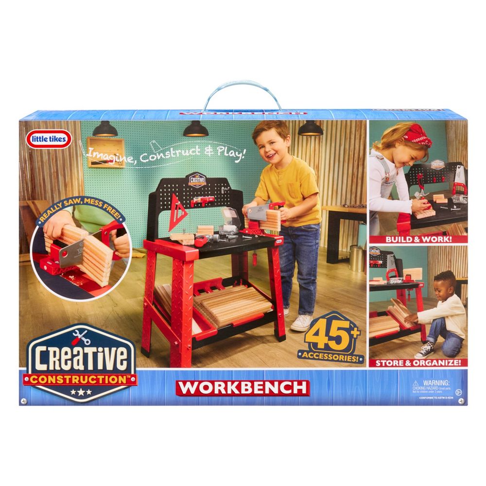 Little Tikes Creative Construction Workbench with 15+ Accessories: Toy Tool