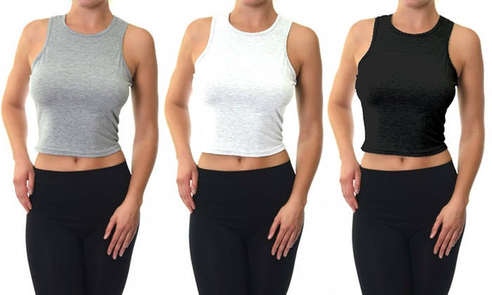 Ladies Racerback Crop Tank Top