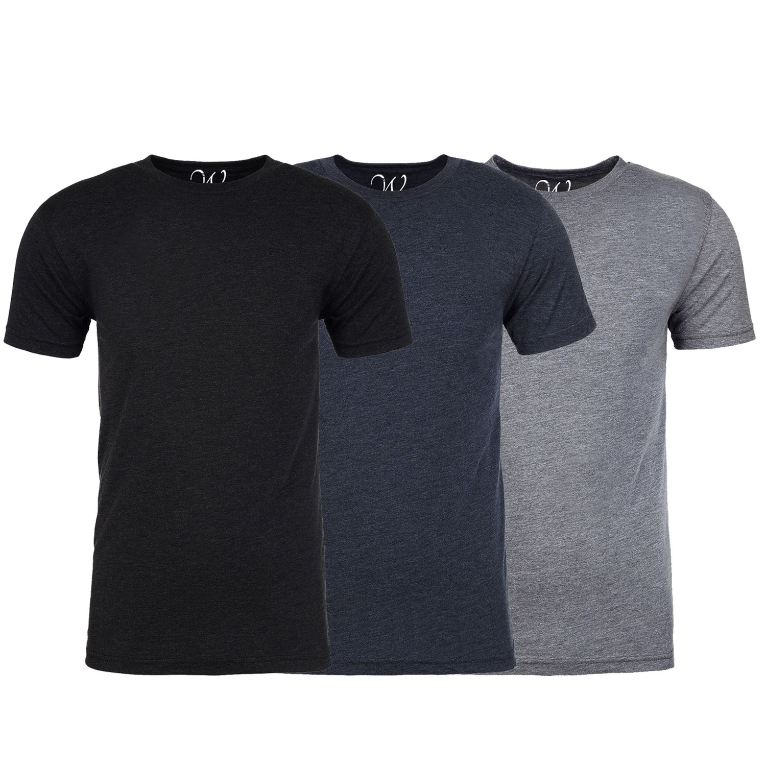 Men's 3-Pack Soft Heathered Tri-blend V-Neck T-Shirts