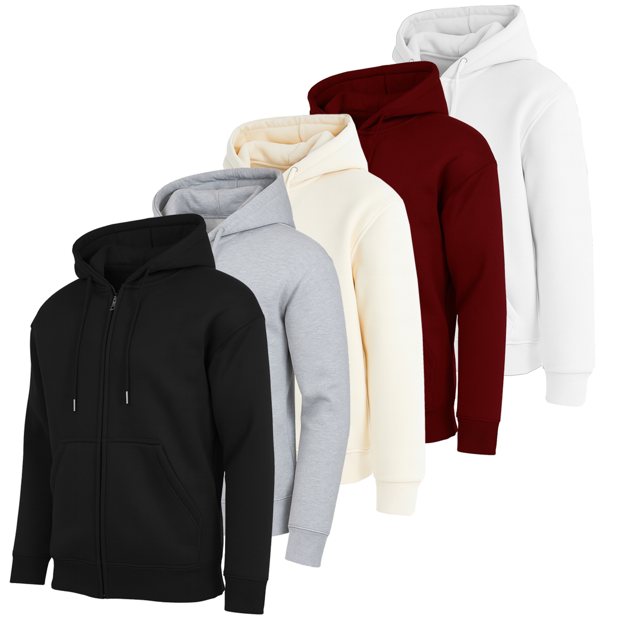 Men’s 3-Pack Assorted Sherpa-Lined Full-Zip & Pullover Hoodie Set