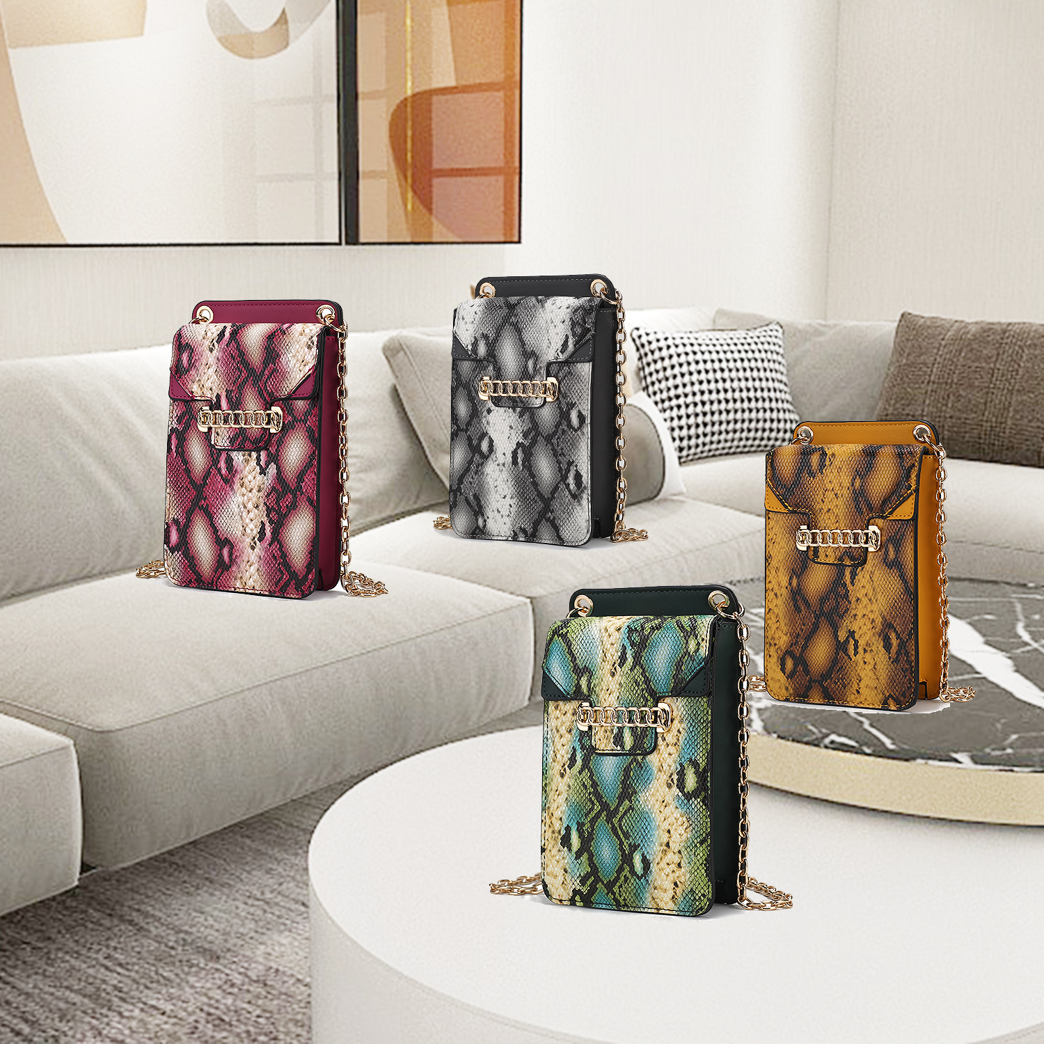 MKF Collection Yael Snake Embossed Vegan Leather Phone Crossbody by Mia K