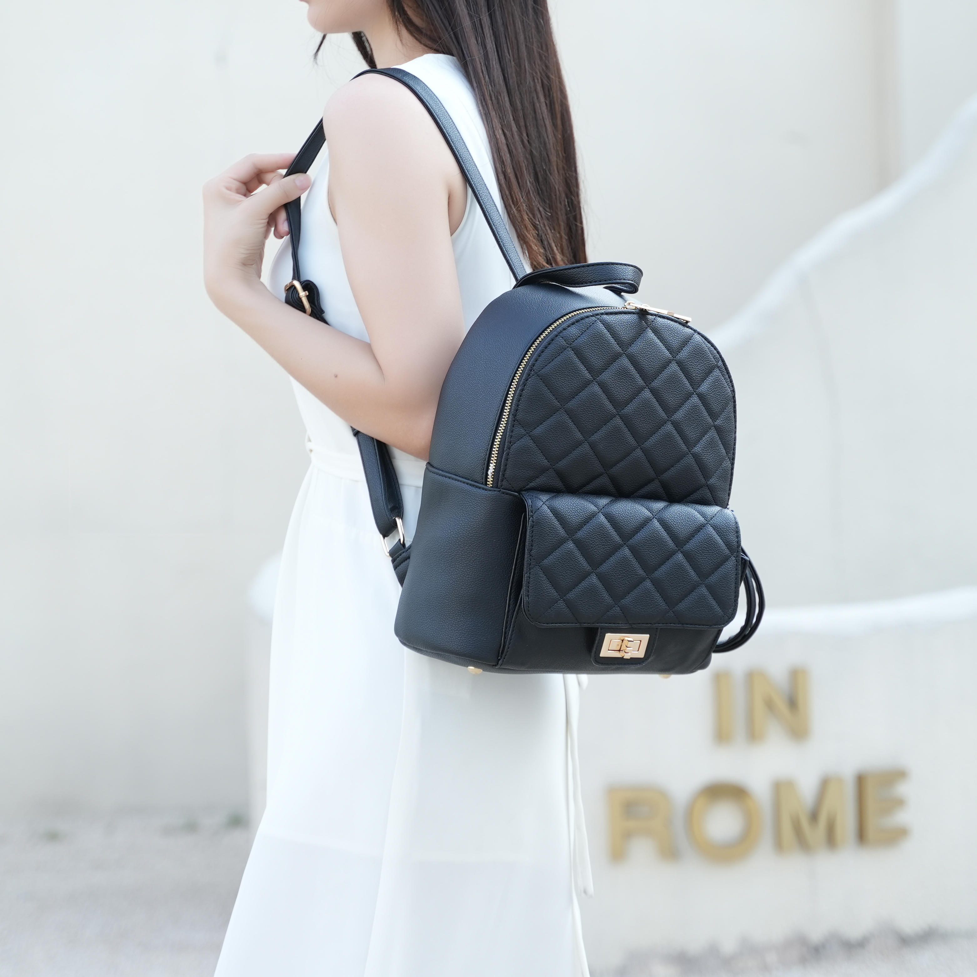 MKF Collection Dimitria Quilted and Smooth Women’s Backpack by Mia K