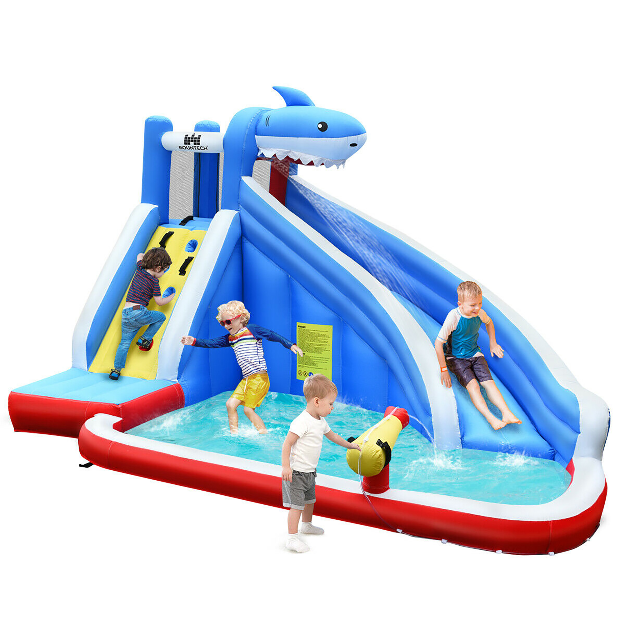 Costway Inflatable Shark Themed Water Slide Without Blower