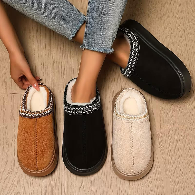 Cozy Platform Fuzzy Slippers for Women