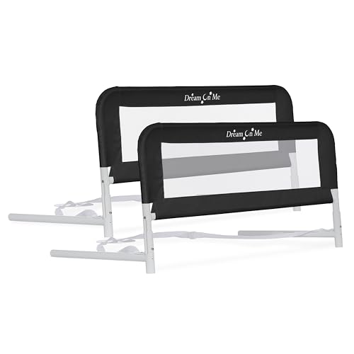 DREAM ON ME LIGHTWEIGHT MESH SECURITY ADJUSTABLE BED RAIL DOUBLE PACK - BLACK