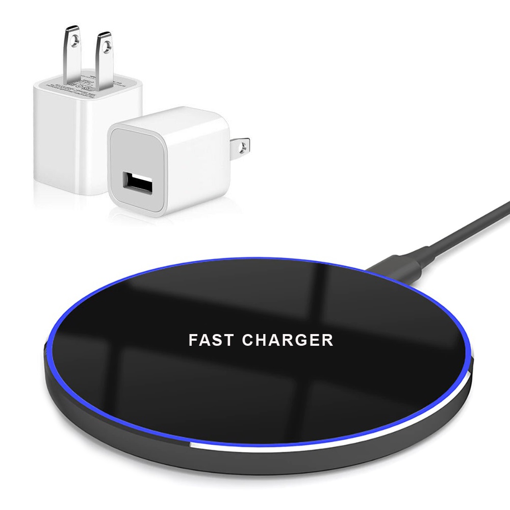 10W Fast Wireless Charging Pad For Qi-Enabled Devices + FREE Wall Adapter