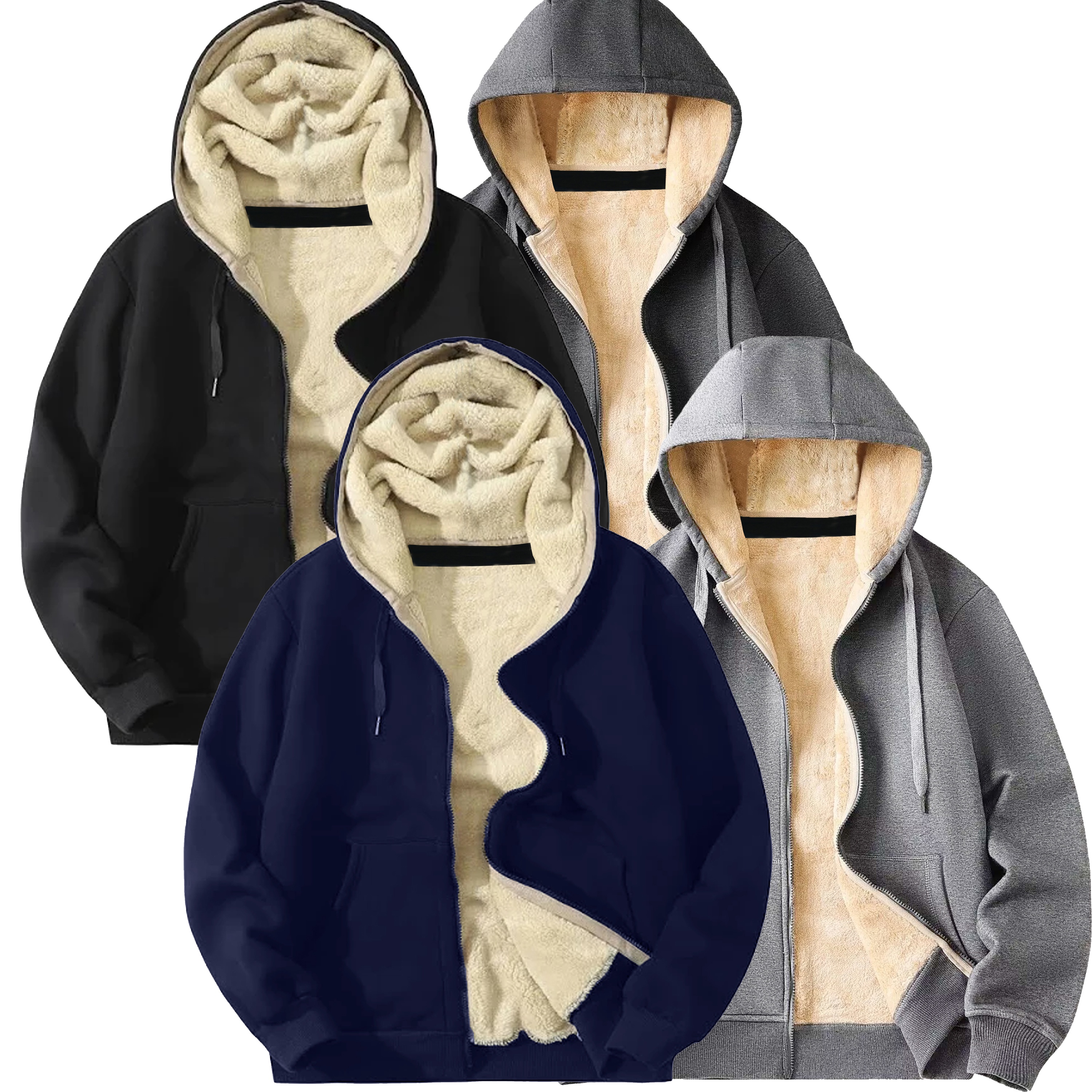 Men's Heavyweight Sherpa Fleece-Lined Zip Hoodie (M-2XL)