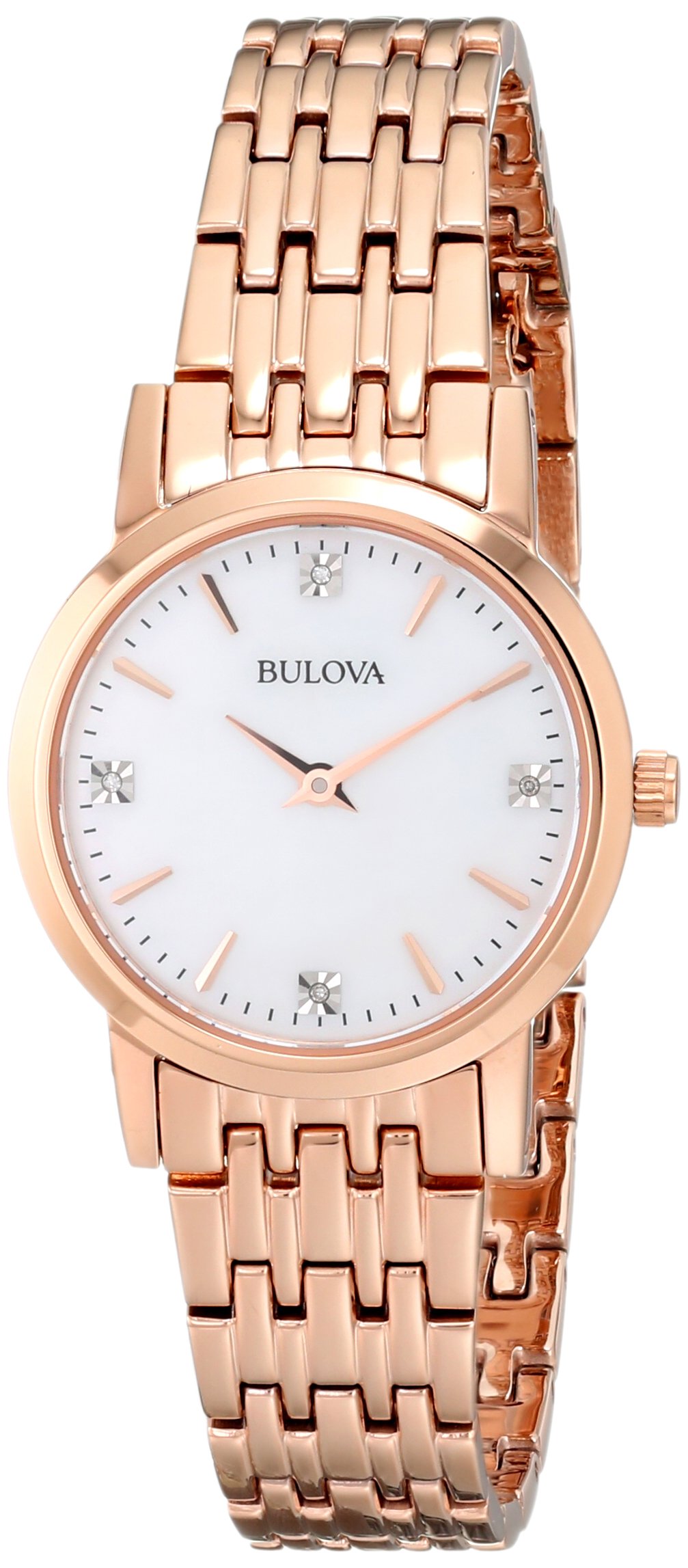 Bulova Diamond Rose Gold-Tone Ladies Watch