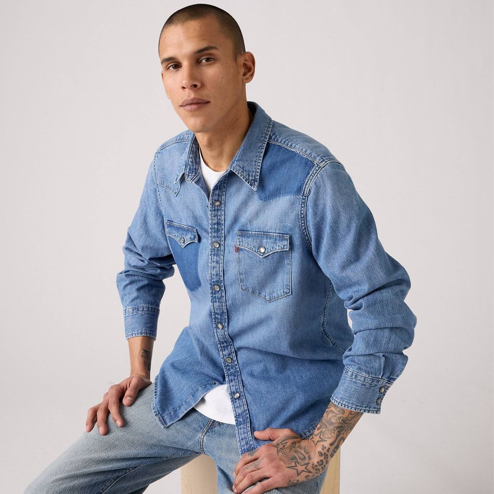 Levi's Men's Western Standard Fit Long Sleeve Button-Down Sh - Open Box