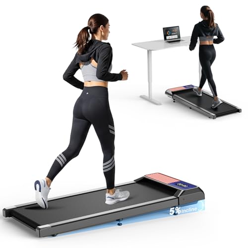 Liylou Walking Pad Treadmill, Portable, 2.5 HP, 15" X 35.4" Running - Black