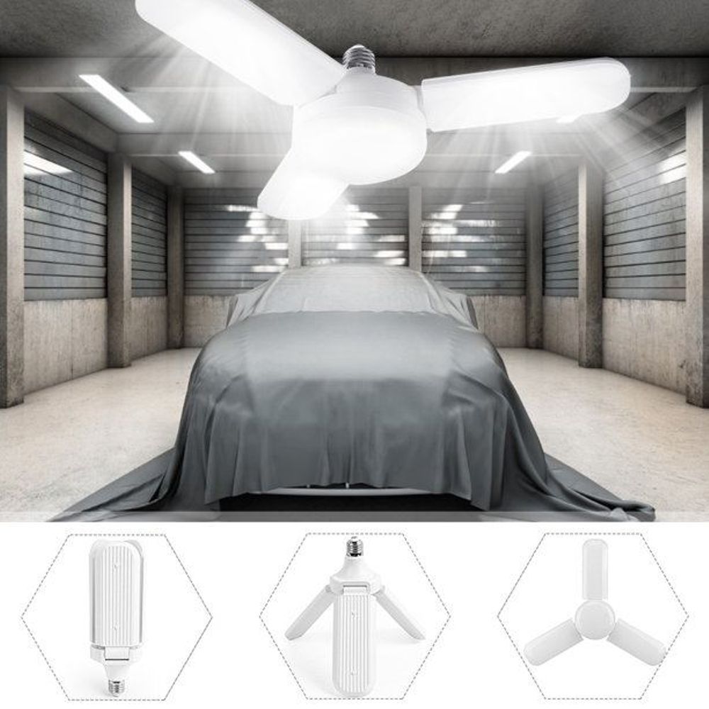 2 Pack 45W Folding LED Garage Ceiling Light w/ Adjustable Panels