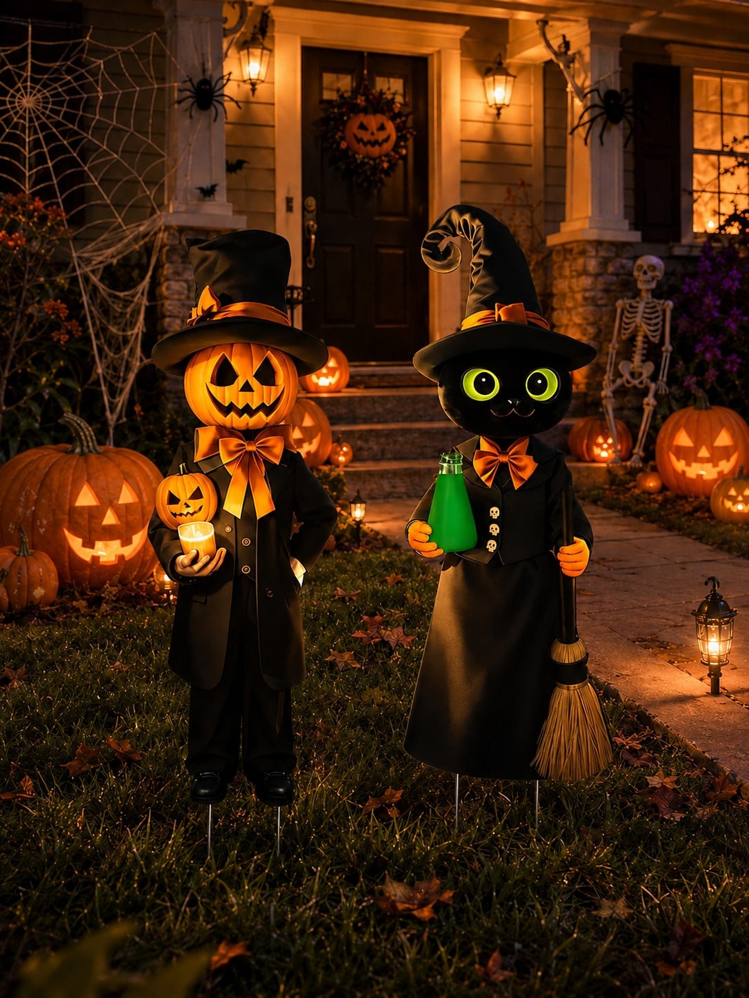 2 Halloween Garden Flags Extra Large