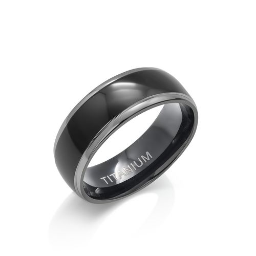 Azury 8mm Titanium Carbide Unisex Band Rings - Stylish